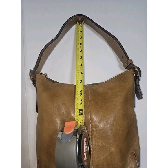 COACH Legacy Leather Slim Duffle Convertible Crossbody Bag in Tan #9328 - Picture 8 of 15
